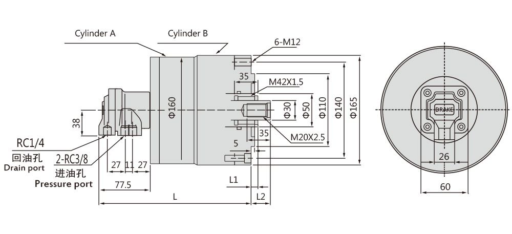 RD-N Double Rod Rotating Cylinder