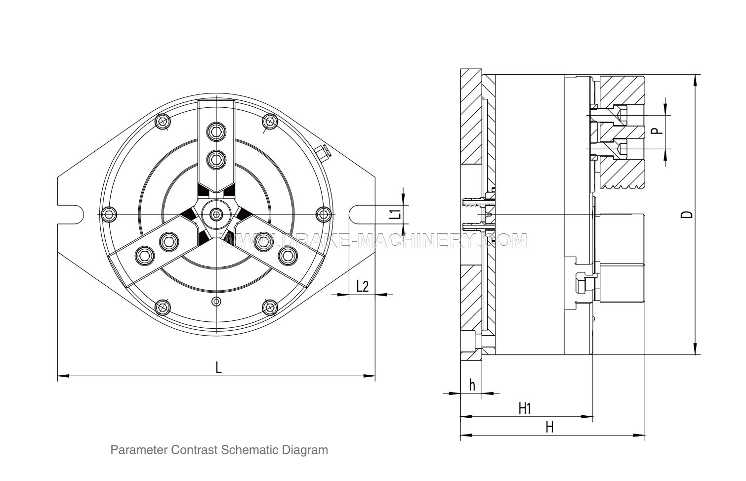 QS3-L vertical medium solid chuck